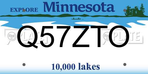 Q57ZTO Minnesota License Plate