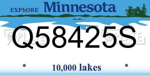 Q58425S Minnesota License Plate