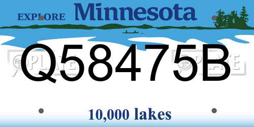 Q58475B Minnesota License Plate