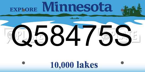 Q58475S Minnesota License Plate