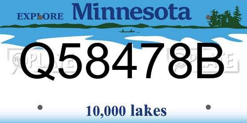 Q58478B Minnesota License Plate