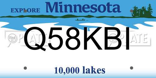 Q58KBI Minnesota License Plate