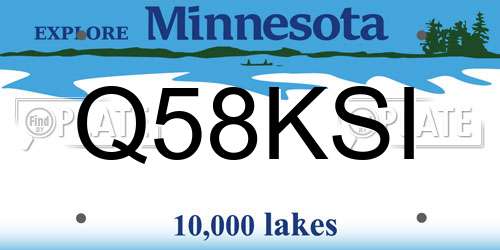 Q58KSI Minnesota License Plate