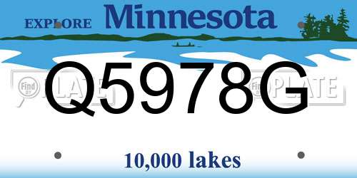 Q5978G Minnesota License Plate