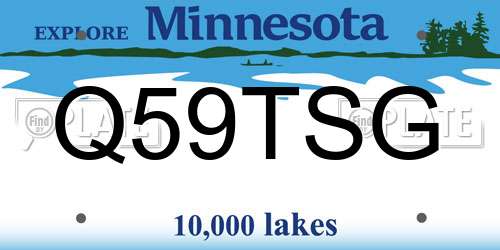 Q59TSG Minnesota License Plate