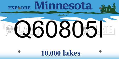 Q60805I Minnesota License Plate