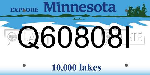 Q60808I Minnesota License Plate