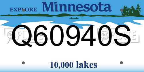 Q60940S Minnesota License Plate
