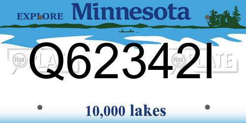Q62342I Minnesota License Plate