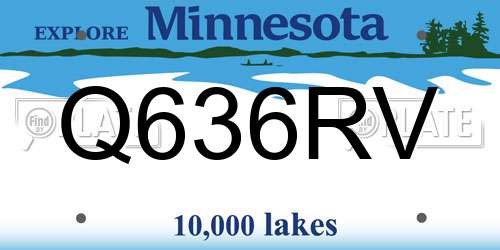 Q636RV Minnesota License Plate