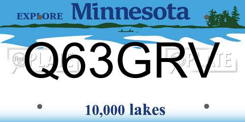 Q63GRV Minnesota License Plate