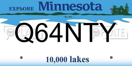 Q64NTY Minnesota License Plate