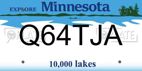 Q64TJA Minnesota License Plate