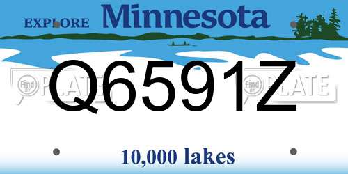 Q6591Z Minnesota License Plate