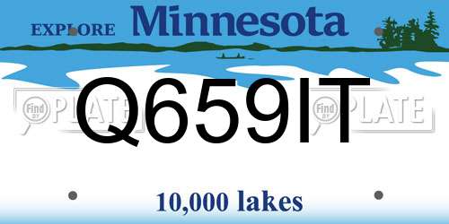 Q659IT Minnesota License Plate