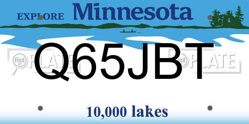 Q65JBT Minnesota License Plate