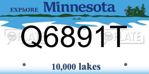 Q6891T Minnesota License Plate