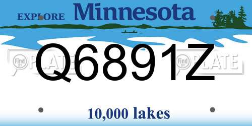 Q6891Z Minnesota License Plate