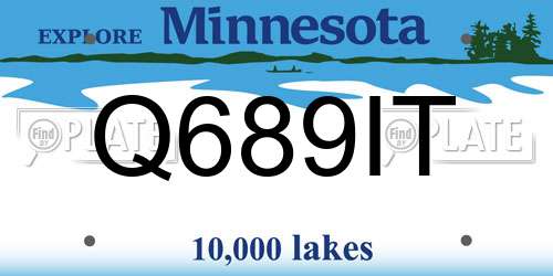 Q689IT Minnesota License Plate