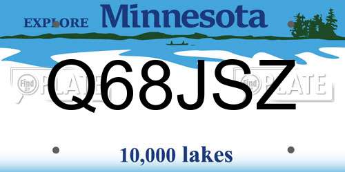 Q68JSZ Minnesota License Plate
