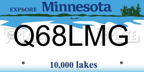Q68LMG Minnesota License Plate