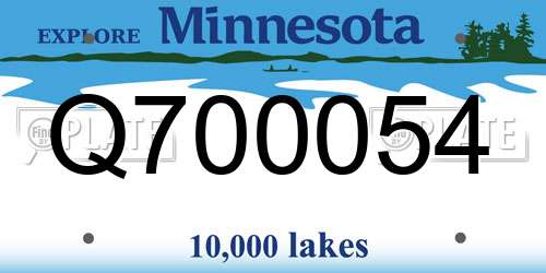 Q700054 Minnesota License Plate