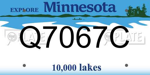 Q7067C Minnesota License Plate