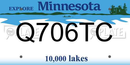 Q706TC Minnesota License Plate