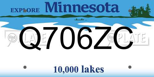 Q706ZC Minnesota License Plate