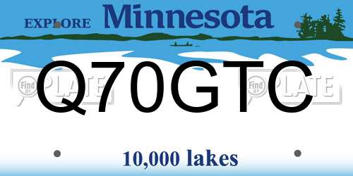 Q70GTC Minnesota License Plate