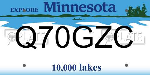 Q70GZC Minnesota License Plate