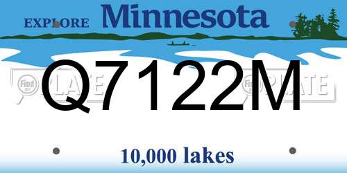 Q7122M Minnesota License Plate