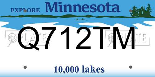 Q712TM Minnesota License Plate