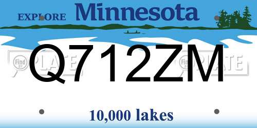Q712ZM Minnesota License Plate