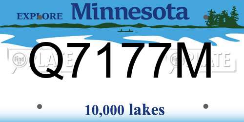 Q7177M Minnesota License Plate