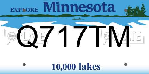 Q717TM Minnesota License Plate