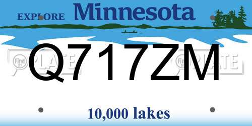 Q717ZM Minnesota License Plate