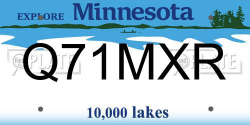 Q71MXR Minnesota License Plate