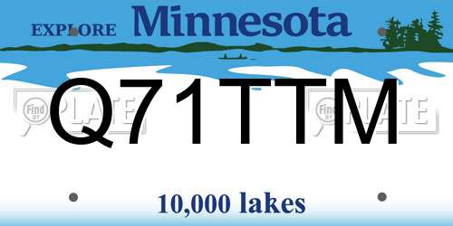 Q71TTM Minnesota License Plate
