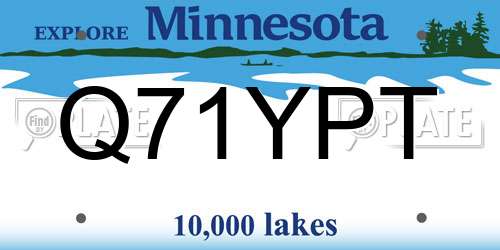 Q71YPT Minnesota License Plate