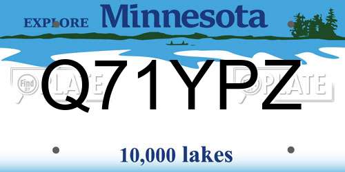 Q71YPZ Minnesota License Plate