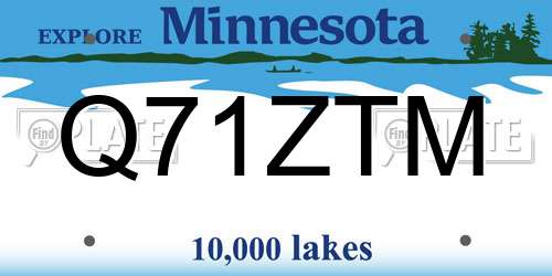 Q71ZTM Minnesota License Plate