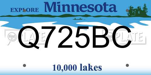 Q725BC Minnesota License Plate