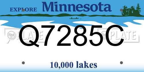 Q7285C Minnesota License Plate
