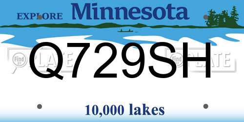 Q729SH Minnesota License Plate