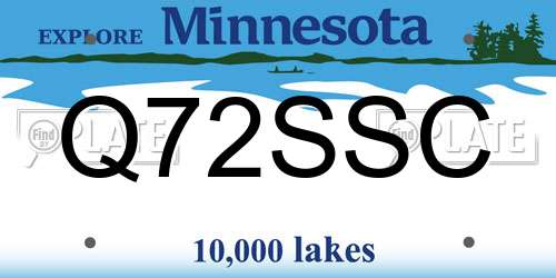 Q72SSC Minnesota License Plate