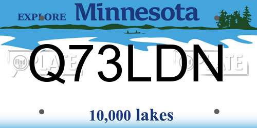 Q73LDN Minnesota License Plate