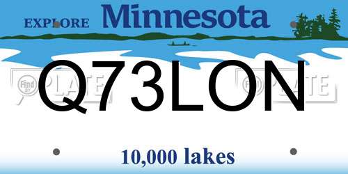 Q73LON Minnesota License Plate