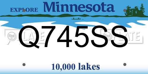 Q745SS Minnesota License Plate