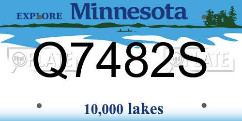 Q7482S Minnesota License Plate